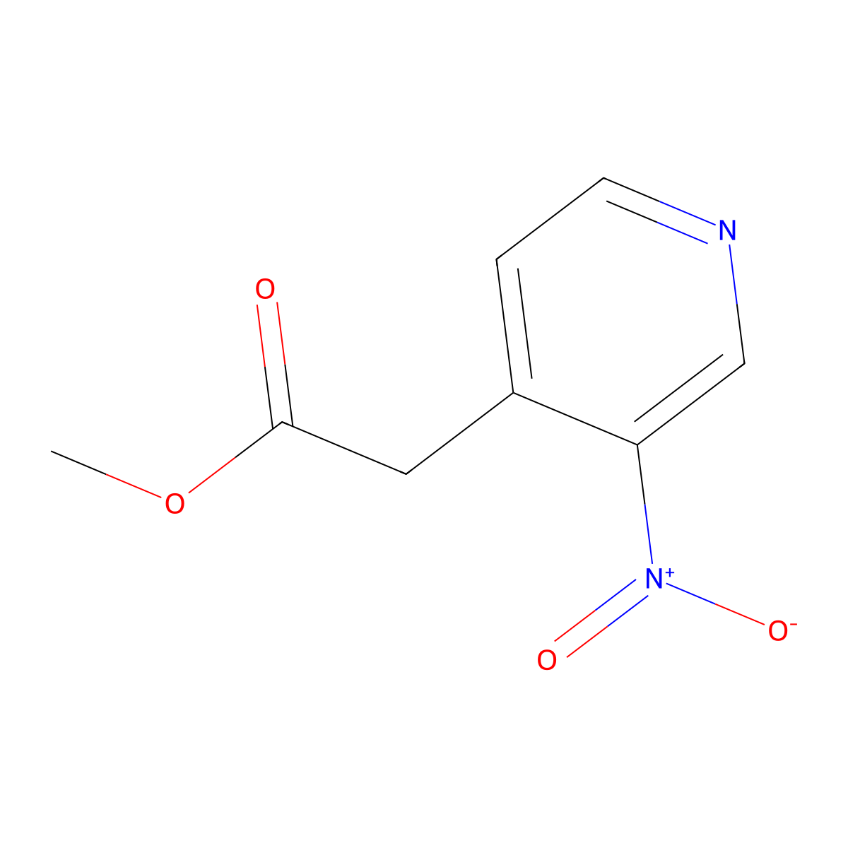 Methyl 2-(3-nitropyridin-4-yl)acetate molecular structure, CAS 784173-88-2