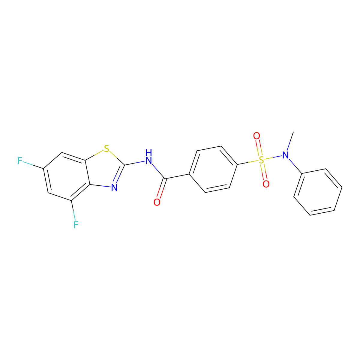 N-(4,6-difluoro-1,3-benzothiazol-2-yl)-4-[methyl(phenyl)sulfamoyl]benzamide molecular structure, CAS 784174-31-8