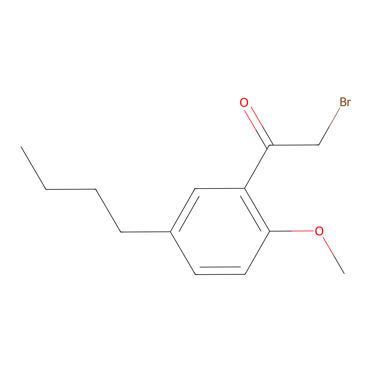 2-Bromo-1-(5-butyl-2-methoxyphenyl)ethan-1-one molecular structure, CAS 784177-15-7