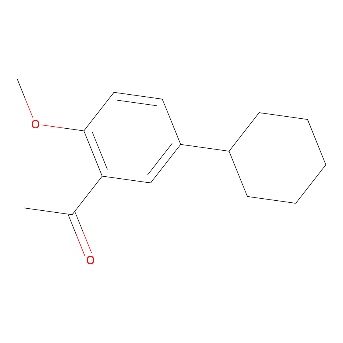 1-(5-Cyclohexyl-2-methoxyphenyl)ethanone molecular structure, CAS 784177-18-0