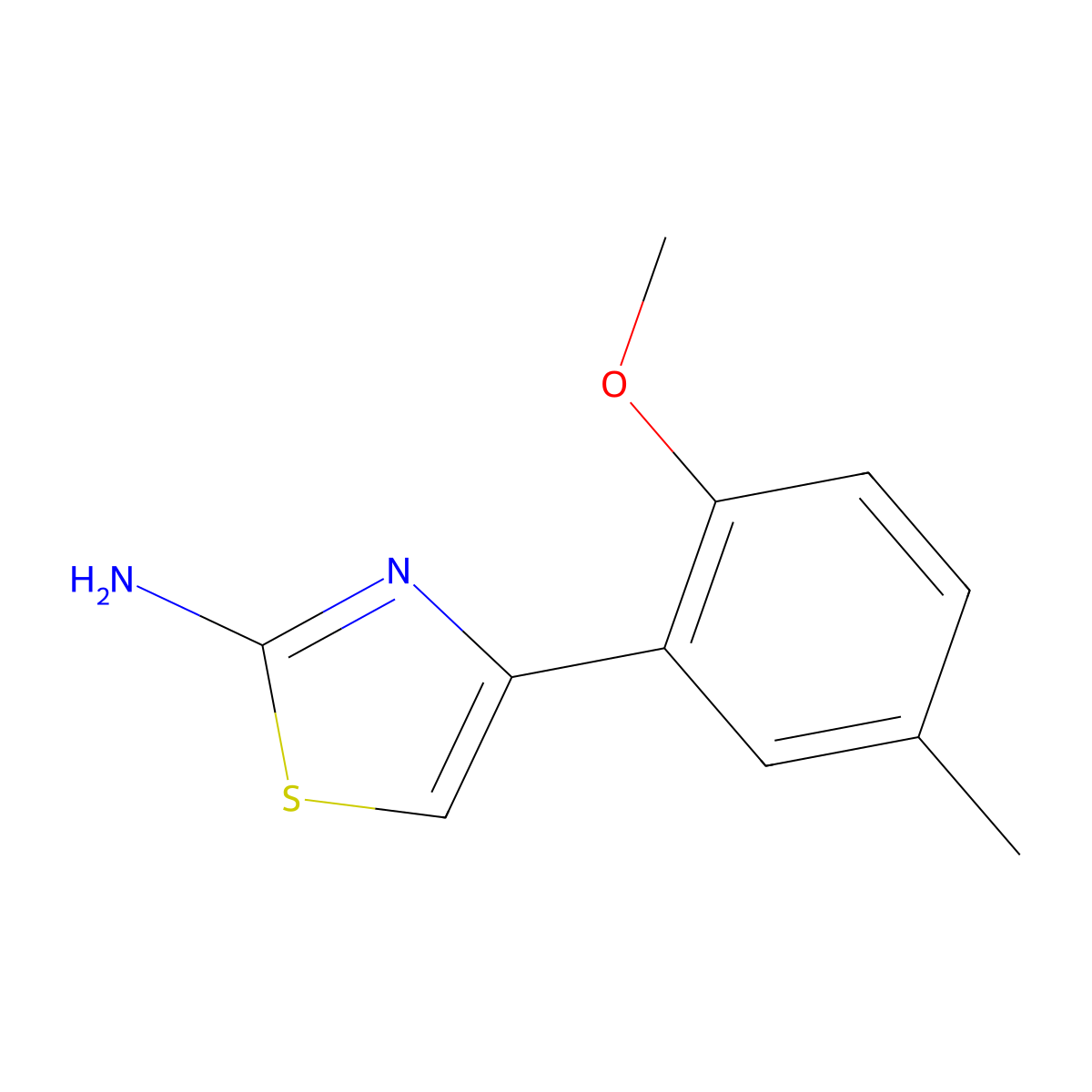 4-(2-Methoxy-5-methylphenyl)-1,3-thiazol-2-amine molecular structure, CAS 784177-26-0