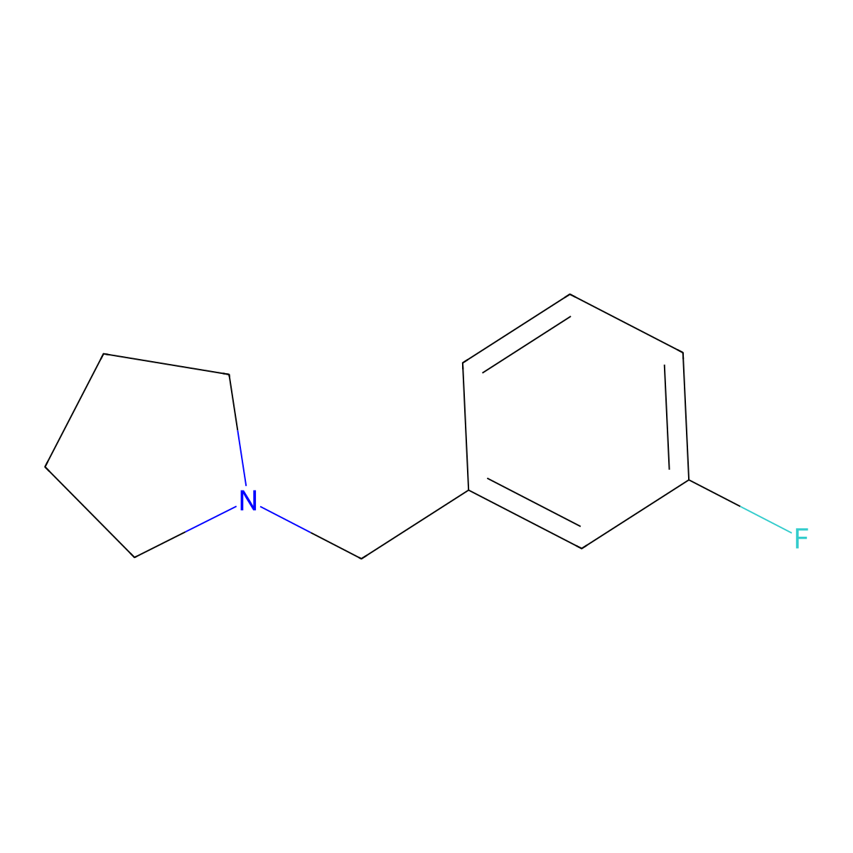 1-[(3-Fluorophenyl)methyl]pyrrolidine molecular structure, CAS 784181-89-1