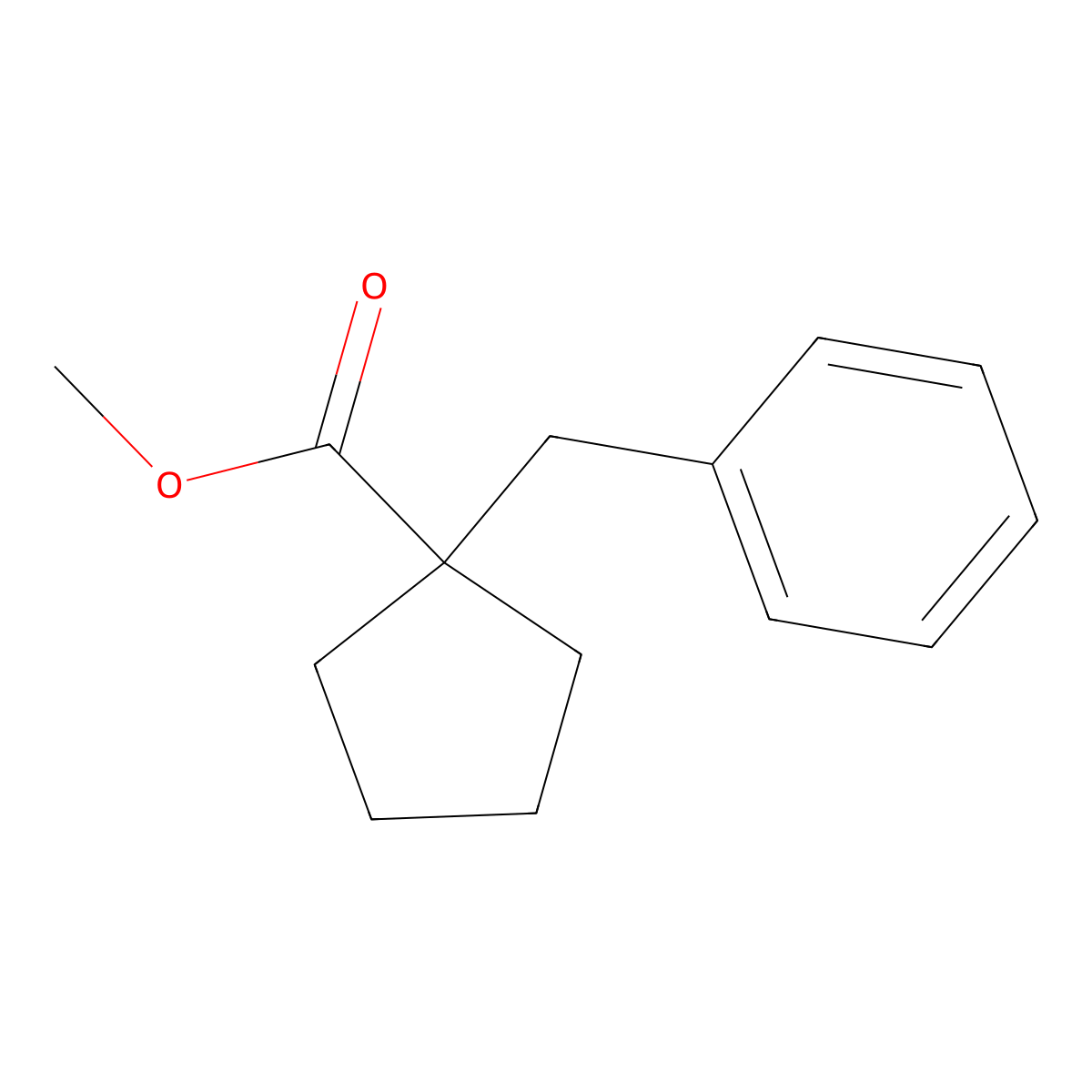Methyl 1-benzylcyclopentanecarboxylate molecular structure, CAS 784182-12-3