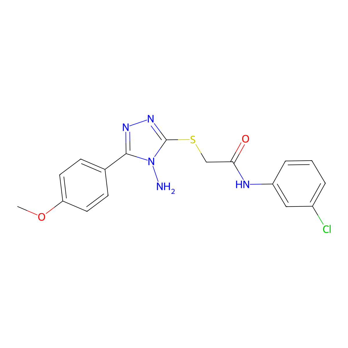 2-{[4-amino-5-(4-methoxyphenyl)-4H-1,2,4-triazol-3-yl]sulfanyl}-N-(3-chlorophenyl)acetamide molecular structure, CAS 784184-39-0