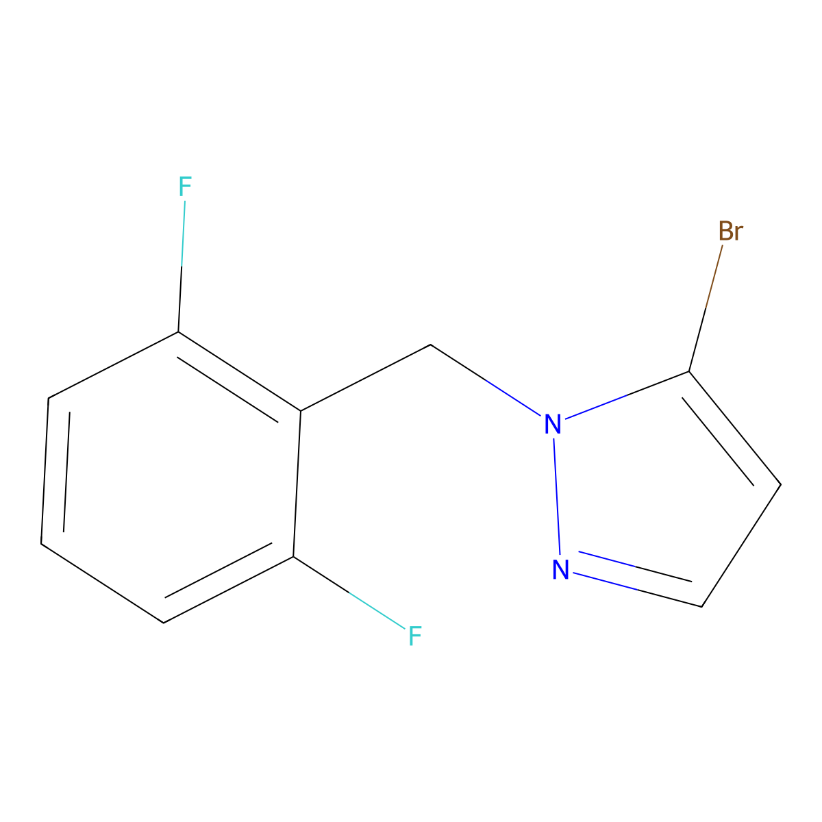 5-Bromo-1-(2,6-difluorobenzyl)-1H-pyrazole molecular structure, CAS 784190-13-2