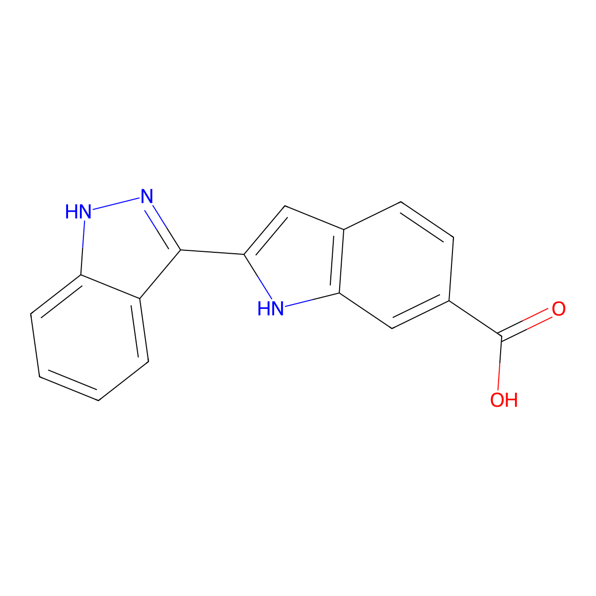 2-(1H-indazol-3-yl)-1H-indole-6-carboxylic acid molecular structure, CAS 784193-47-1
