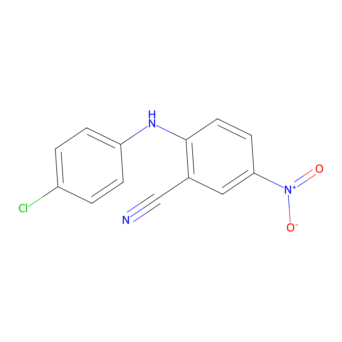 2-[(4-Chlorophenyl)amino]-5-nitrobenzonitrile molecular structure, CAS 784194-67-8