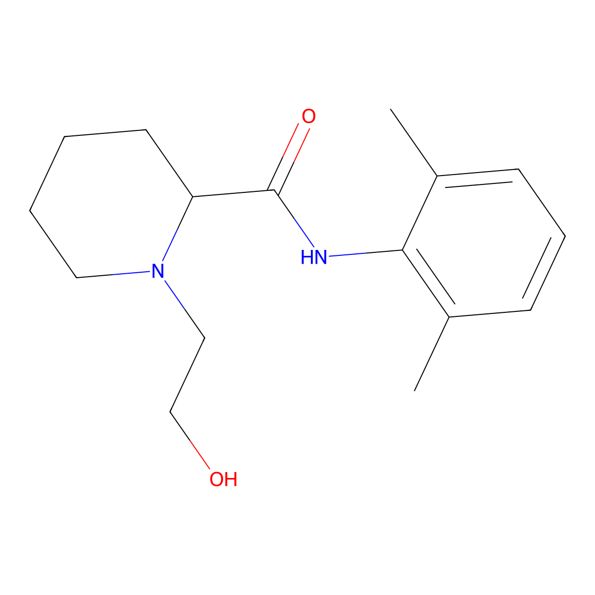 Droxicainide molecular structure, CAS 78421-12-2