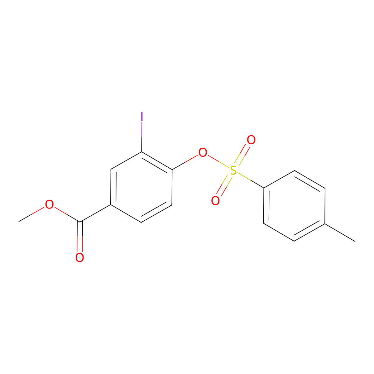Methyl 3-iodo-4-[(4-methylbenzenesulfonyl)oxy]benzoate molecular structure, CAS 784210-19-1