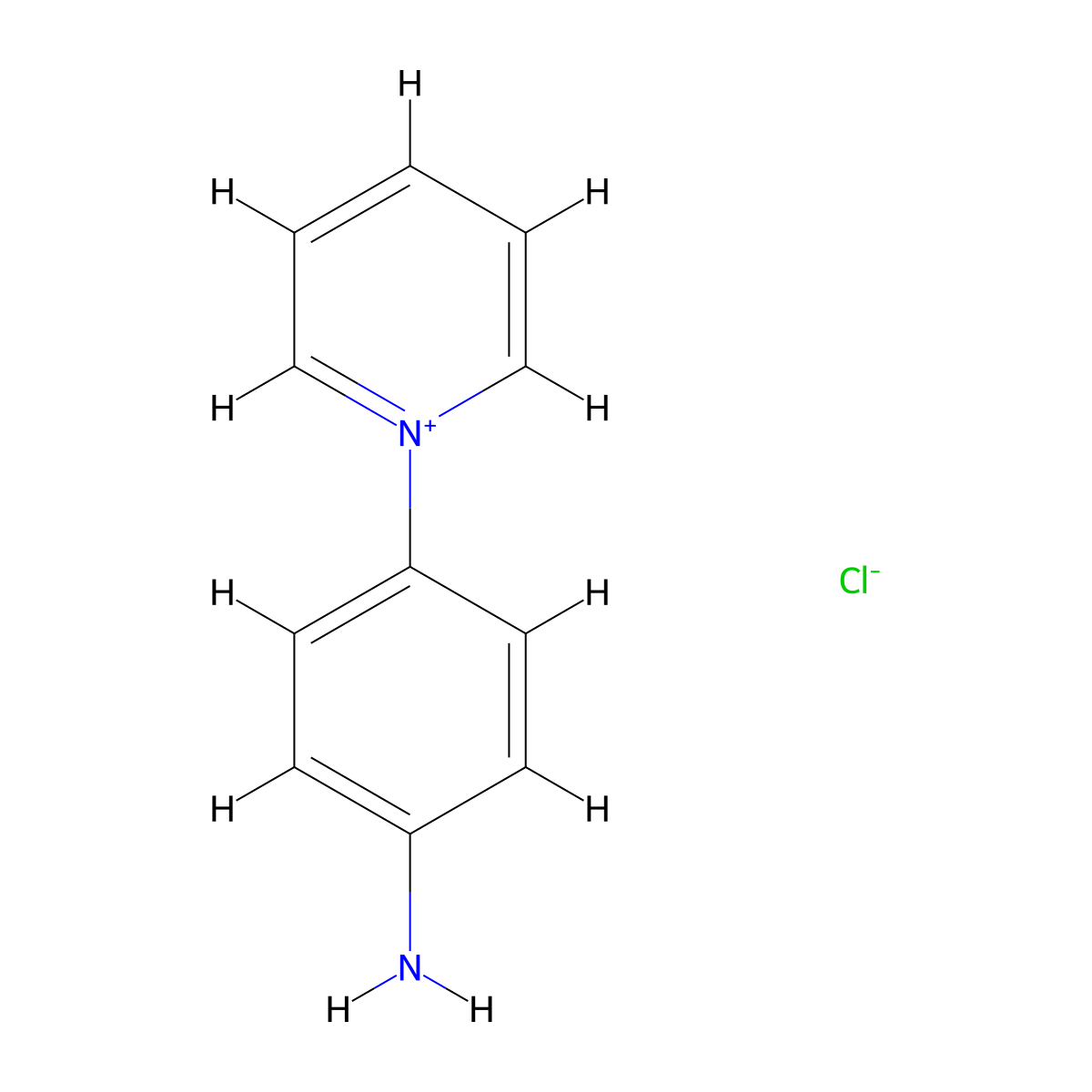 1-(4-Aminophenyl)pyridin-1-ium chloride molecular structure, CAS 78427-26-6