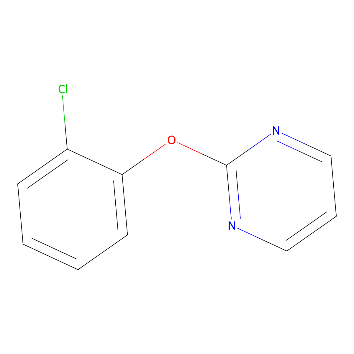 2-Chlorophenyl 2-pyrimidinyl ether molecular structure, CAS 78430-29-2