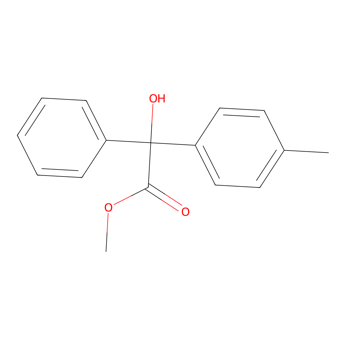 Methyl 2-hydroxy-2-phenyl-2-(p-tolyl)acetate molecular structure, CAS 78430-35-0