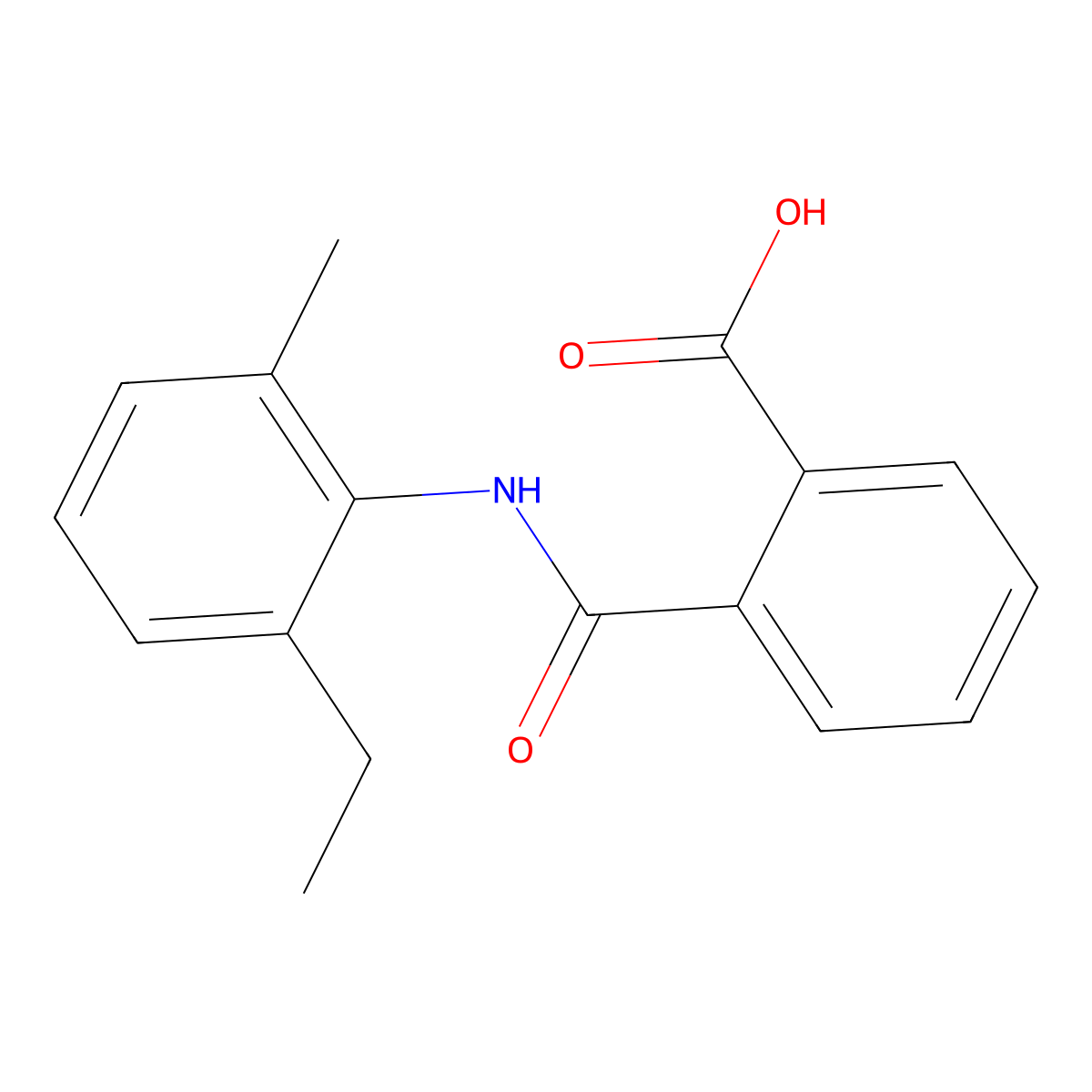 2-((2-Ethyl-6-methylanilino)carbonyl)benzoic acid molecular structure, CAS 78431-26-2