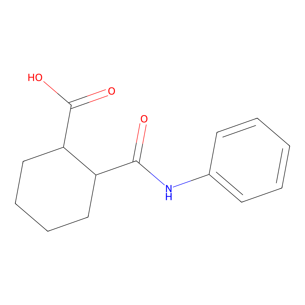 2-(phenylcarbamoyl)cyclohexane-1-carboxylic Acid molecular structure, CAS 78431-28-4