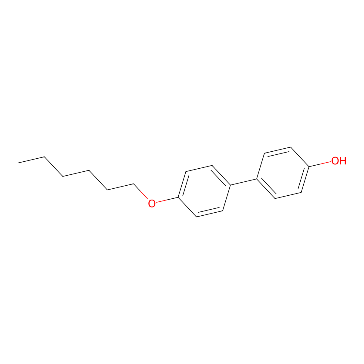 4'-(Hexyloxy)[1,1'-biphenyl]-4-ol molecular structure, CAS 78435-17-3
