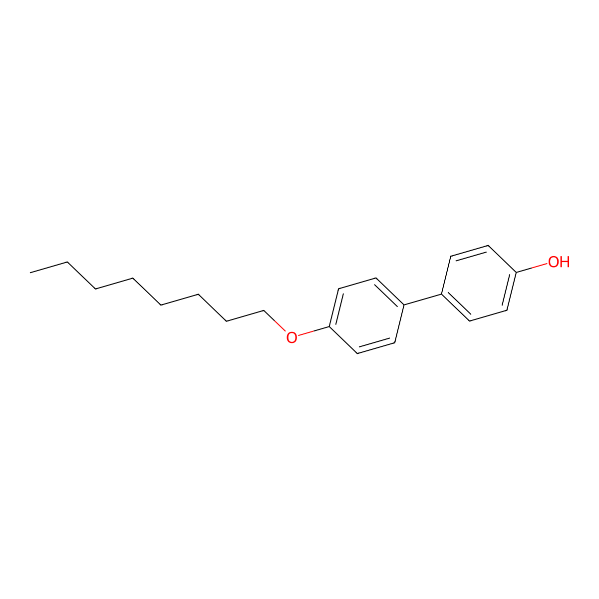 4-Hydroxy-4'-octyloxybiphenyl molecular structure, CAS 78435-18-4