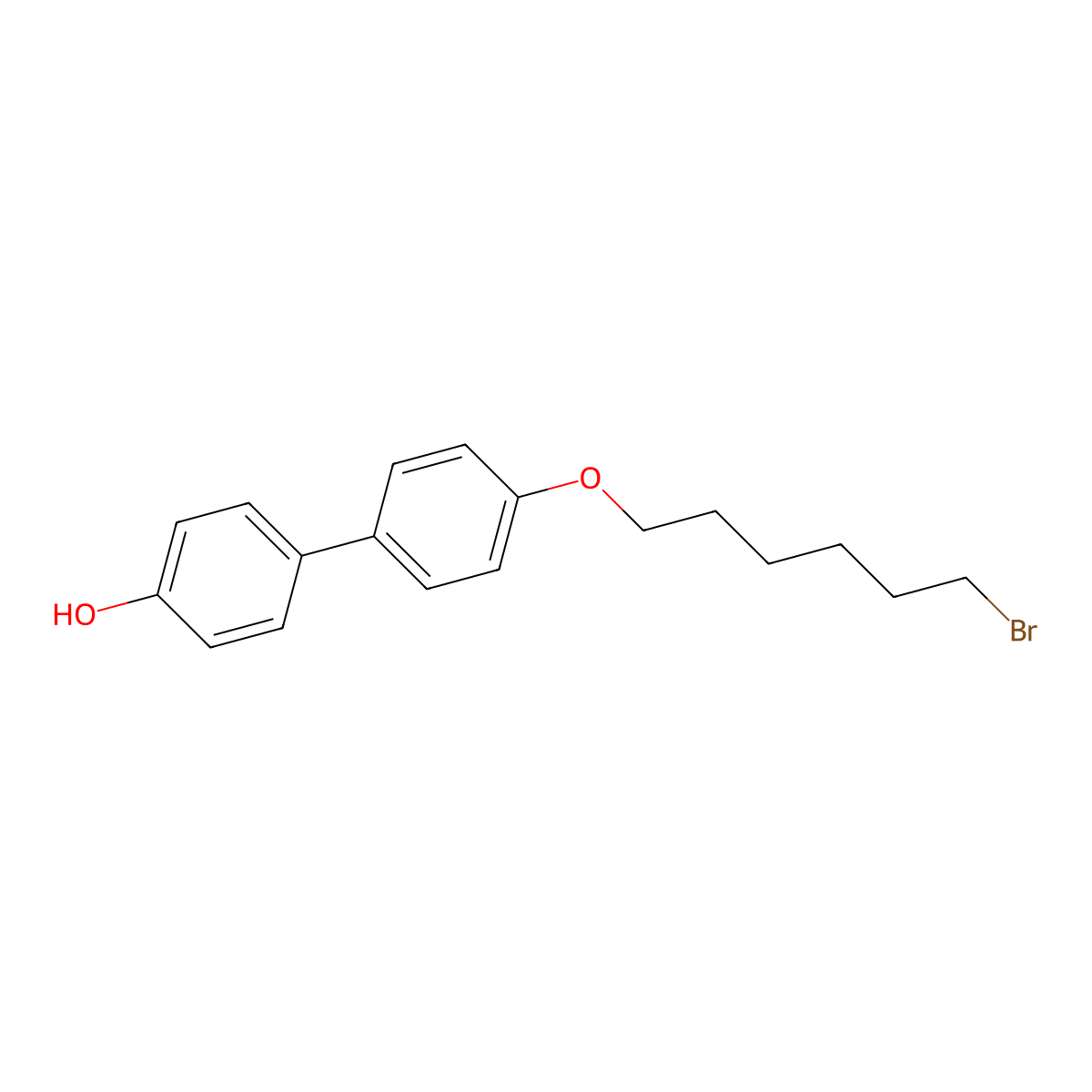 [1,1'-Biphenyl]-4-ol, 4'-[(6-bromohexyl)oxy]- molecular structure, CAS 78435-26-4