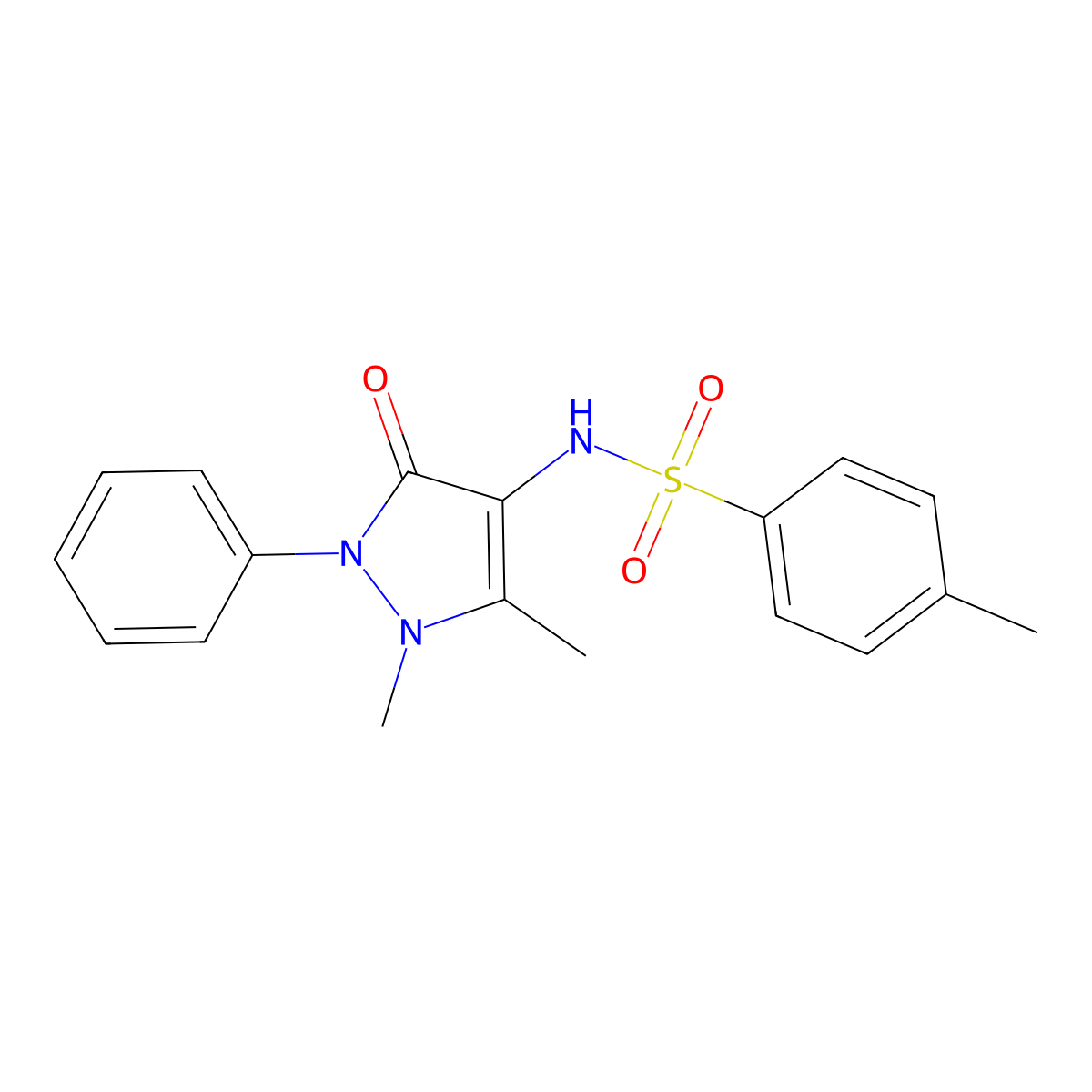 N-(1,5-dimethyl-3-oxo-2-phenyl-2,3-dihydro-1H-pyrazol-4-yl)-4-methylbenzenesulfonamide molecular structure, CAS 78439-89-1