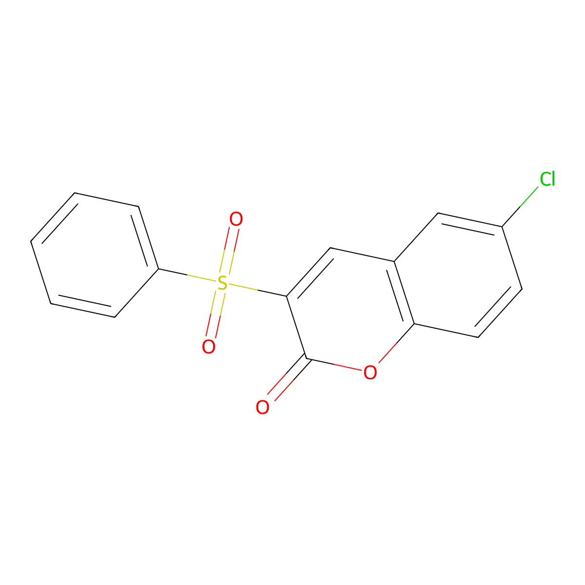 3-(benzenesulfonyl)-6-chloro-2H-chromen-2-one molecular structure, CAS 78440-51-4