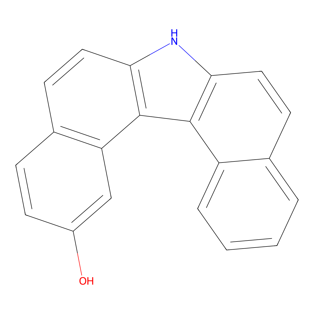 7H-Dibenzo(c,g)carbazol-2-ol molecular structure, CAS 78448-08-5