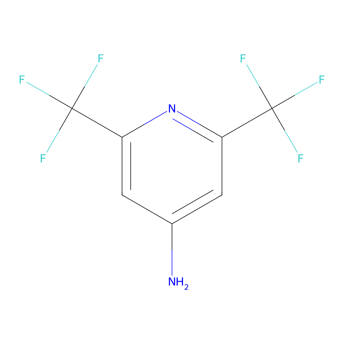 2,6-Bis-trifluoromethyl-pyridin-4-ylamine molecular structure, CAS 78448-45-0