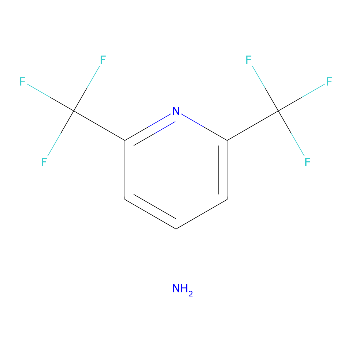 2,6-Bis-trifluoromethyl-pyridin-4-ylamine molecular structure, CAS 78448-45-0