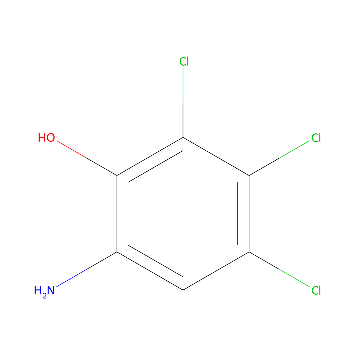 6-Amino-2,3,4-trichlorophenol molecular structure, CAS 78449-39-5