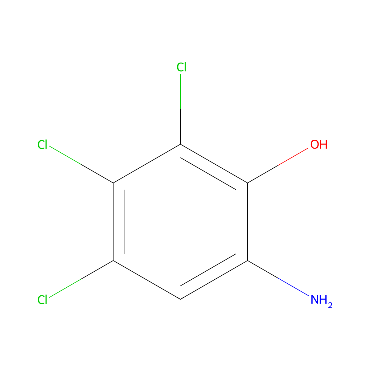 6-Amino-2,3,4-trichlorophenol molecular structure, CAS 78449-39-5