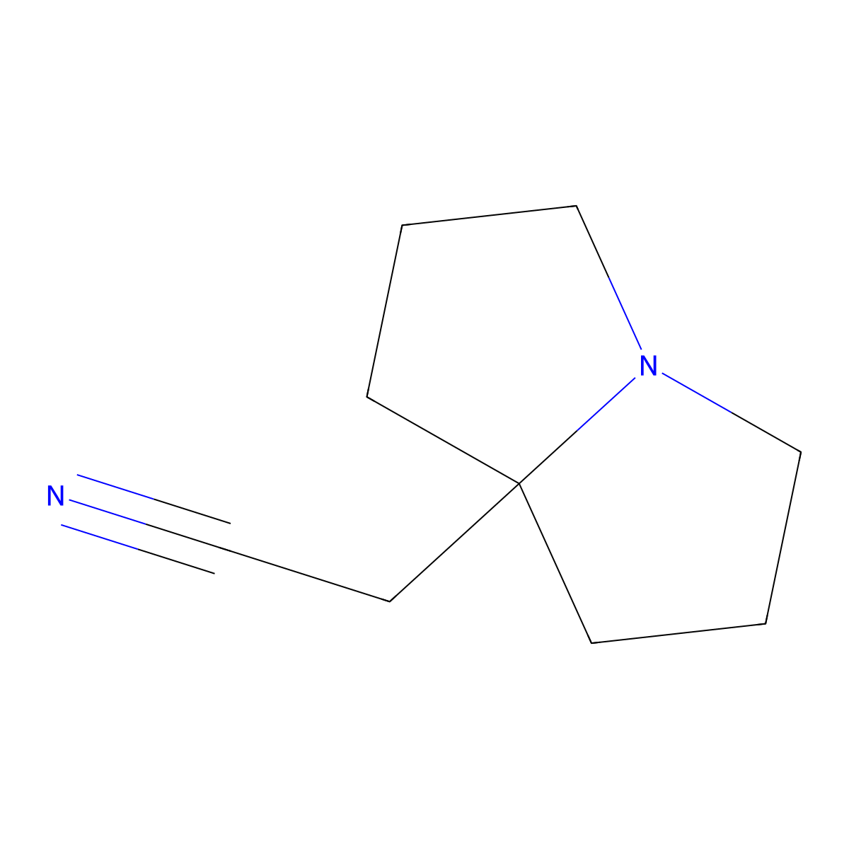2-(Hexahydro-1H-pyrrolizin-7a-yl)acetonitrile molecular structure, CAS 78449-75-9
