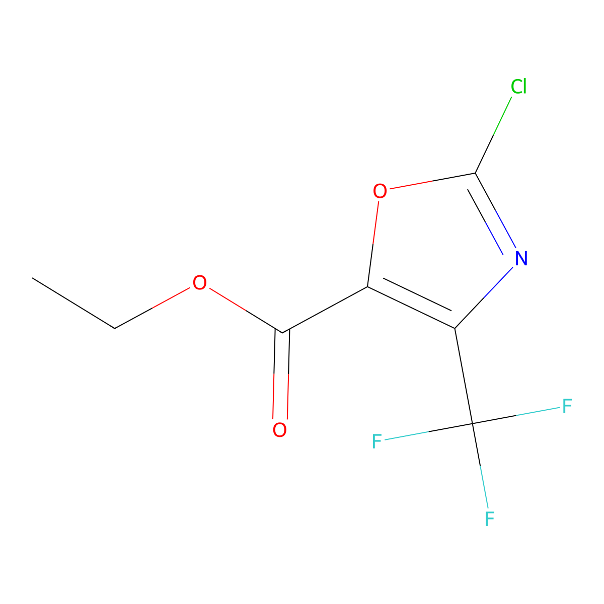Ethyl 2-chloro-4-(trifluoromethyl)oxazole-5-carboxylate molecular structure, CAS 78451-14-6
