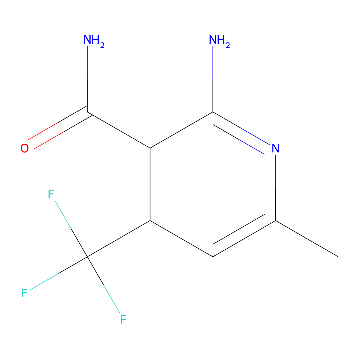 2-Amino-6-methyl-4-(trifluoromethyl)pyridine-3-carboxamide molecular structure, CAS 78451-28-2
