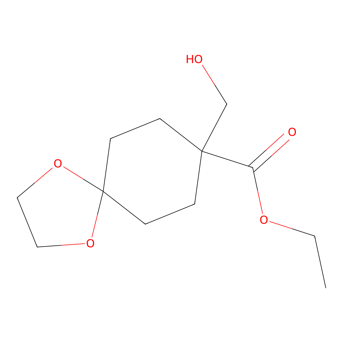 Ethyl 8-(hydroxymethyl)-1,4-dioxaspiro[4.5]decane-8-carboxylate molecular structure, CAS 78461-64-0