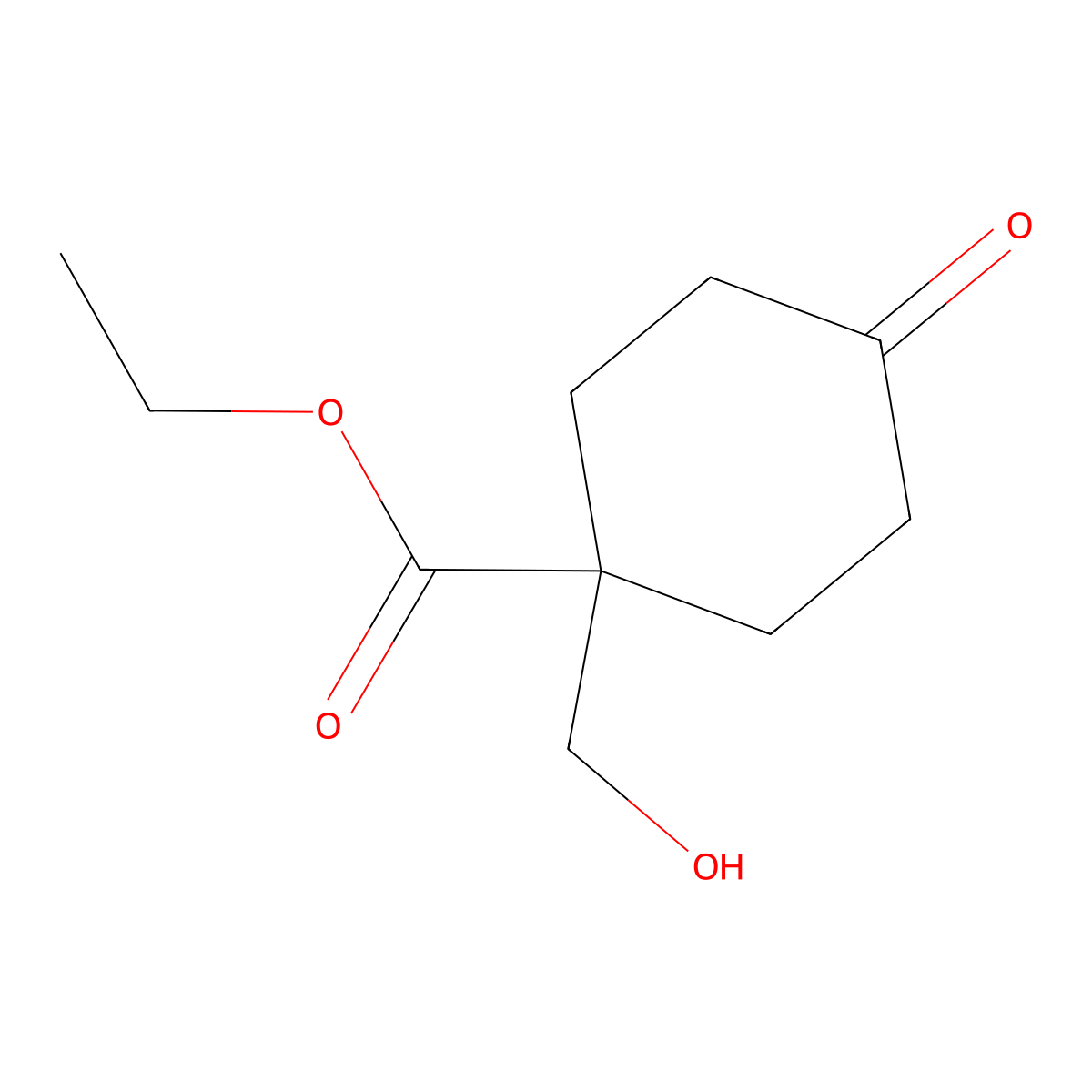 Ethyl 1-(hydroxymethyl)-4-oxocyclohexanecarboxylate molecular structure, CAS 78461-66-2