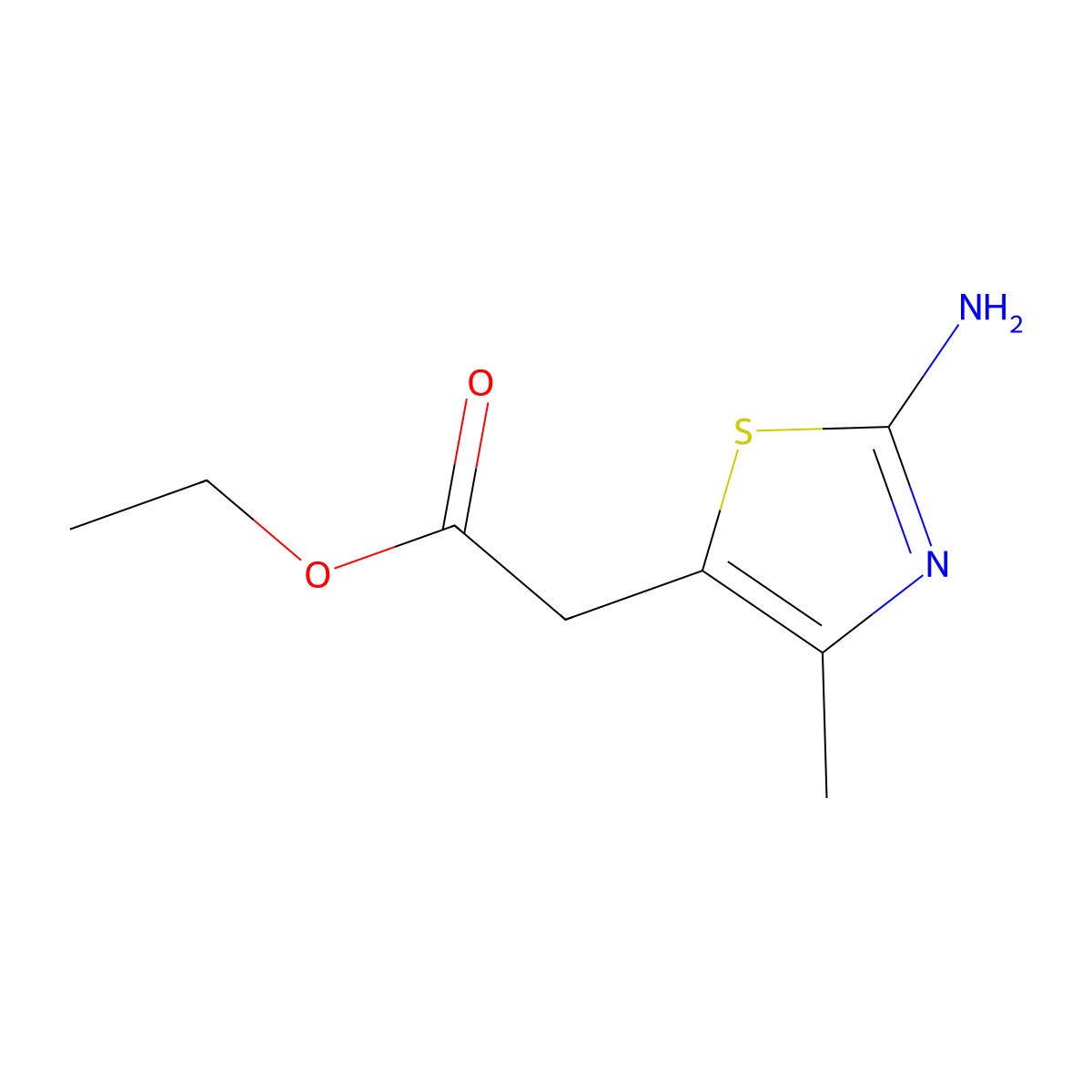 Ethyl (2-amino-4-methyl-1,3-thiazol-5-yl)acetate molecular structure, CAS 78468-68-5