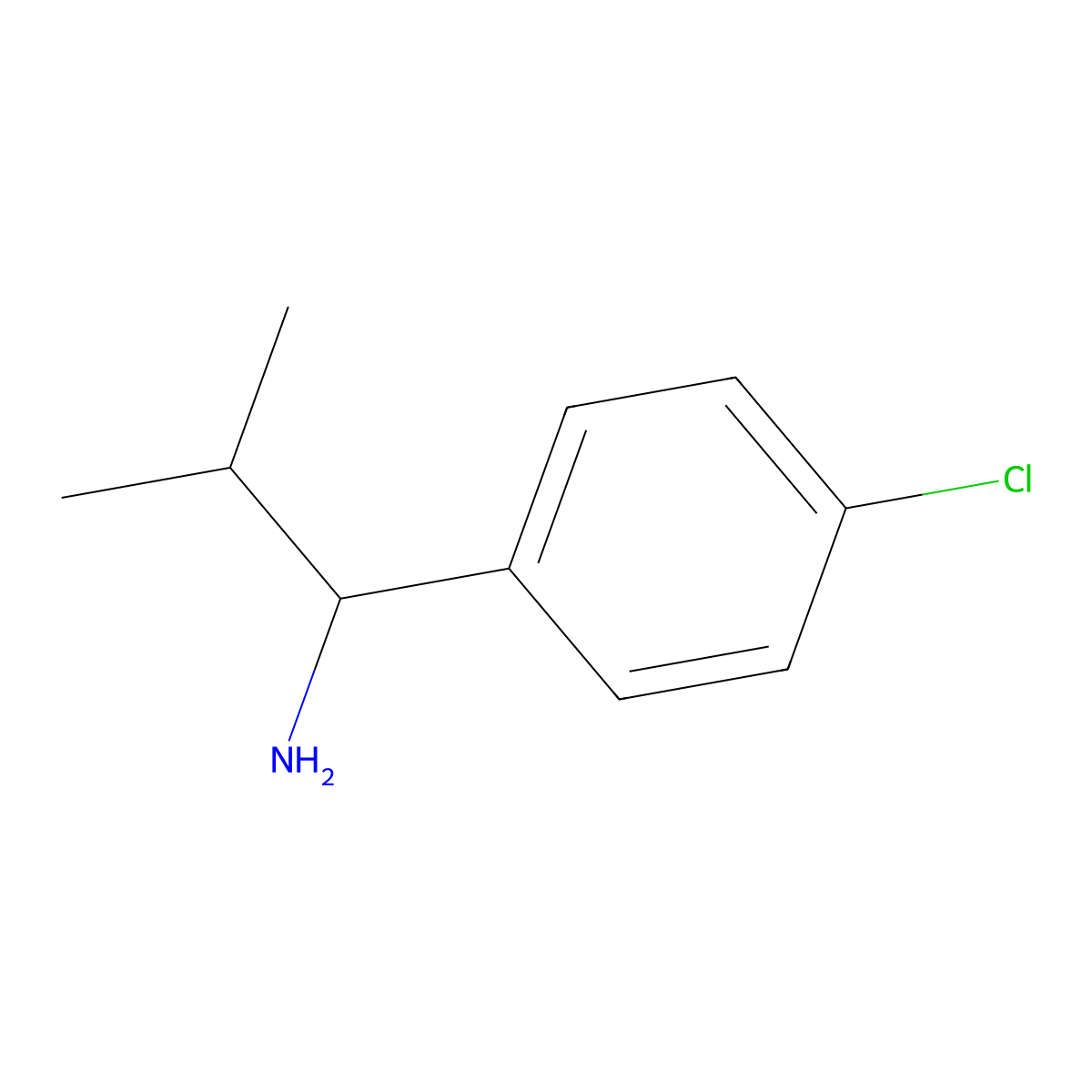 1-(4-Chlorophenyl)-2-methylpropan-1-amine molecular structure, CAS 78469-10-0