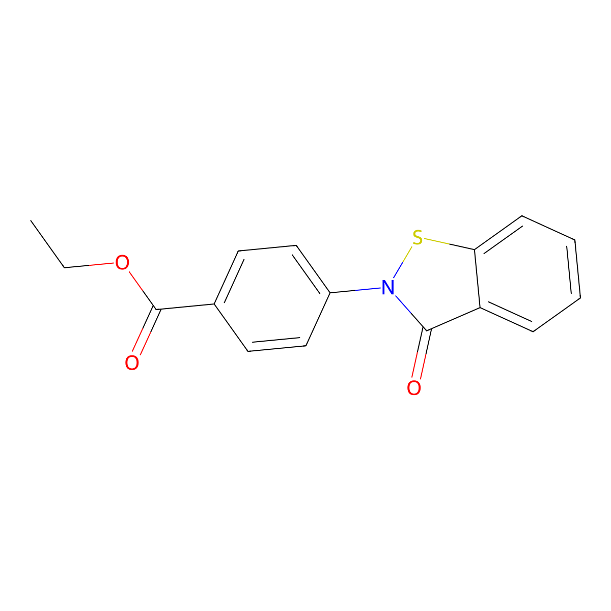 Ethyl 4-(3-oxo-1,2-benzisothiazol-2(3H)-yl)benzoate molecular structure, CAS 78471-81-5