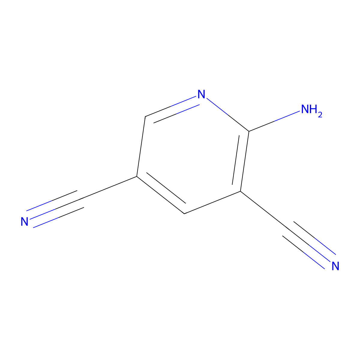 2-Aminopyridine-3,5-dicarbonitrile molecular structure, CAS 78473-10-6