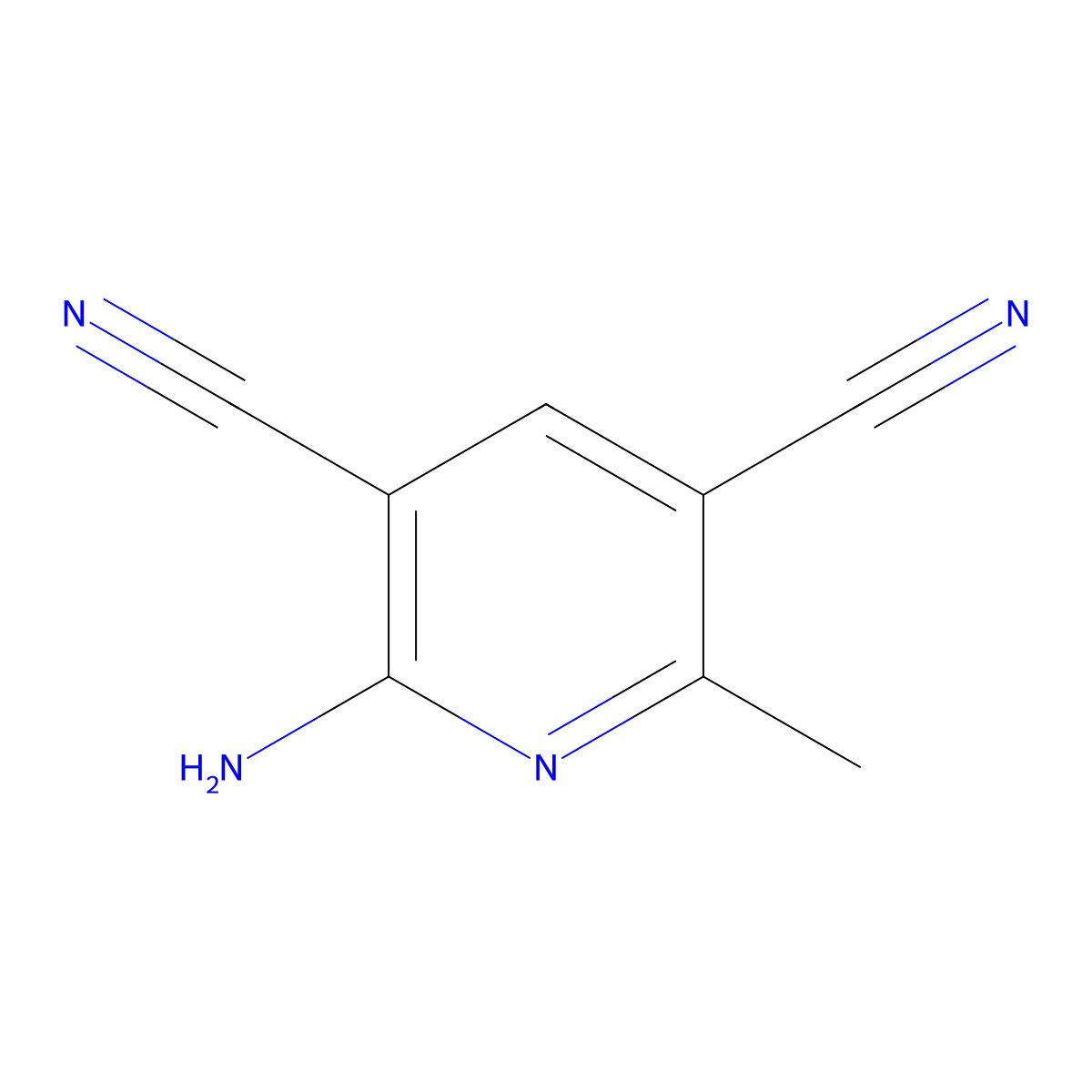 2-Amino-6-methylpyridine-3,5-dicarbonitrile molecular structure, CAS 78473-11-7