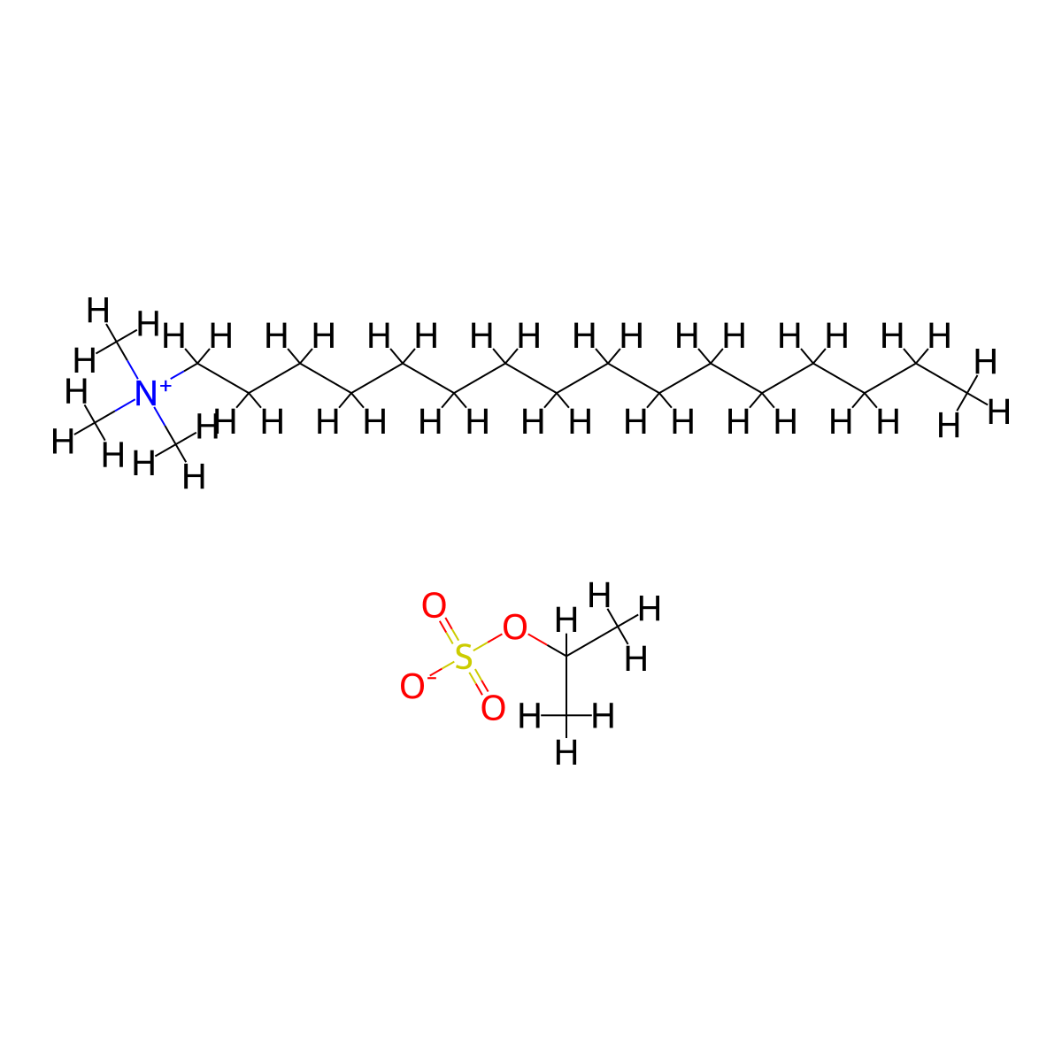 1-Hexadecanaminium, N,N,N-trimethyl-, 1-methylethyl sulfate (1:1) molecular structure, CAS 78480-17-8