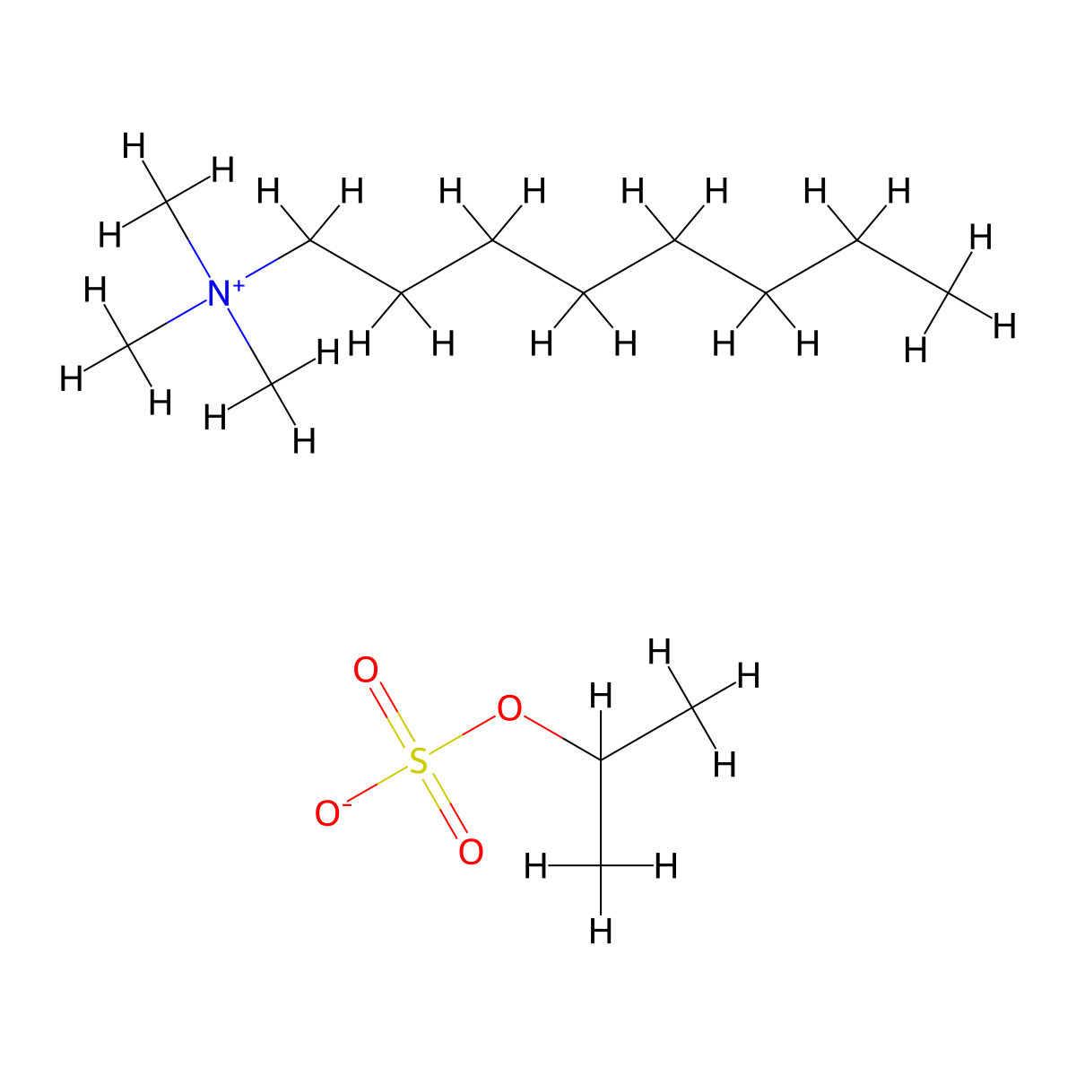 1-Octanaminium, N,N,N-trimethyl-, 1-methylethyl sulfate (1:1) molecular structure, CAS 78480-19-0