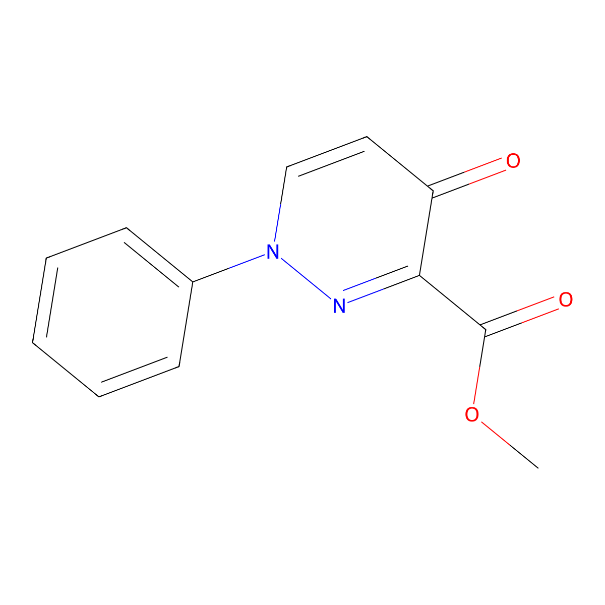 Methyl 4-oxo-1-phenyl-1,4-dihydro-3-pyridazinecarboxylate molecular structure, CAS 78482-46-9