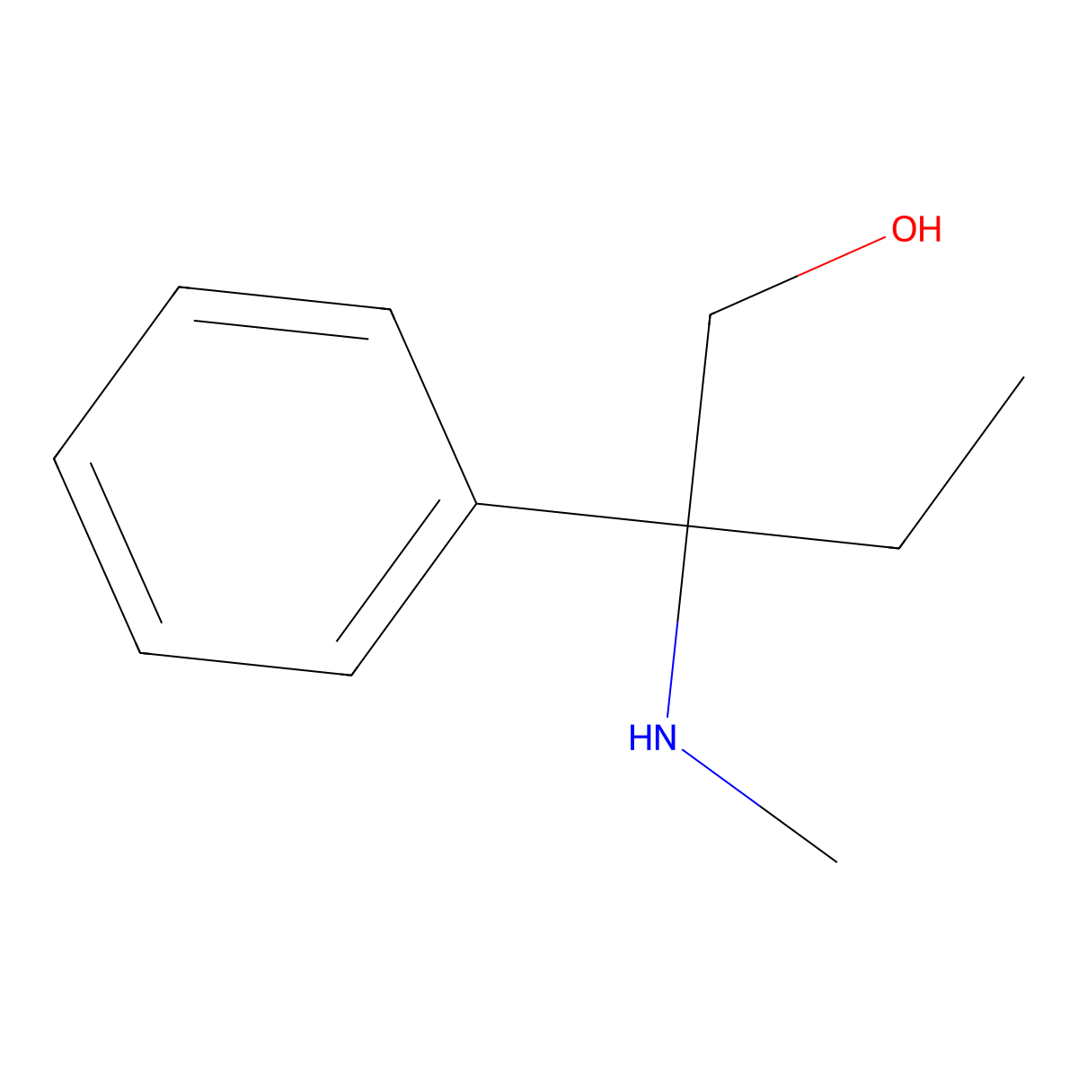 2-Methylamino-2-phenylbutanol molecular structure, CAS 78483-47-3