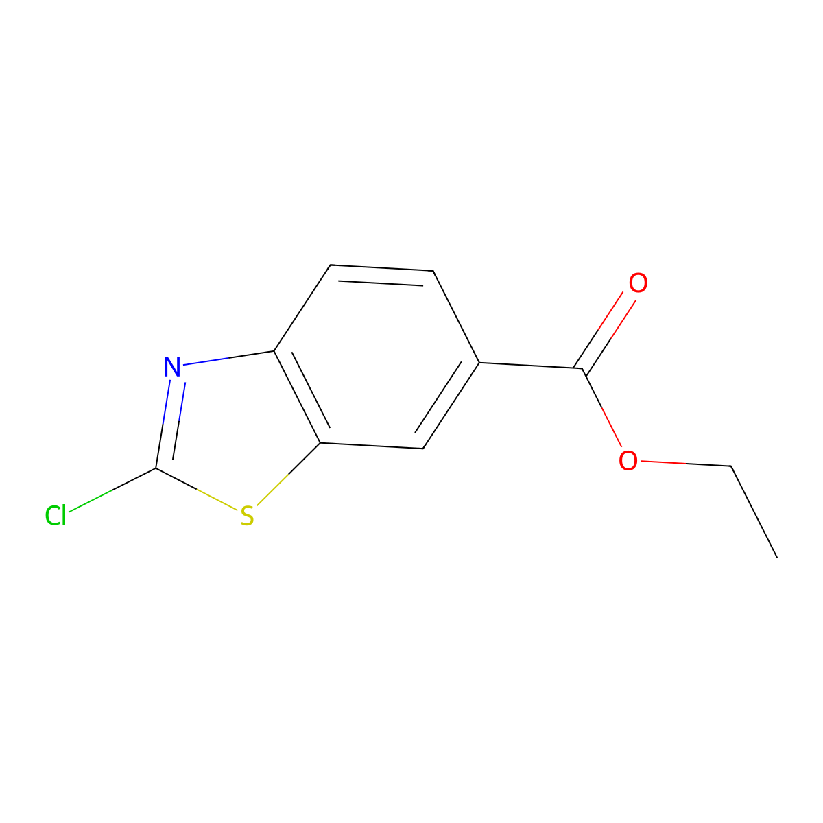 Ethyl 2-chloro-1,3-benzothiazole-6-carboxylate molecular structure, CAS 78485-37-7