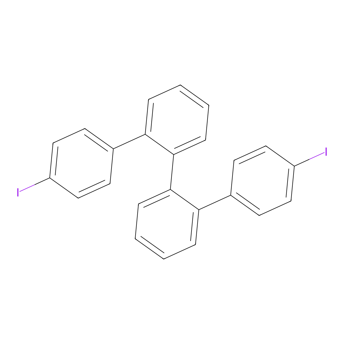 4,4'''-Diiodo-1,1':2',1'':2'',1'''-quaterphenyl molecular structure, CAS 78486-56-3