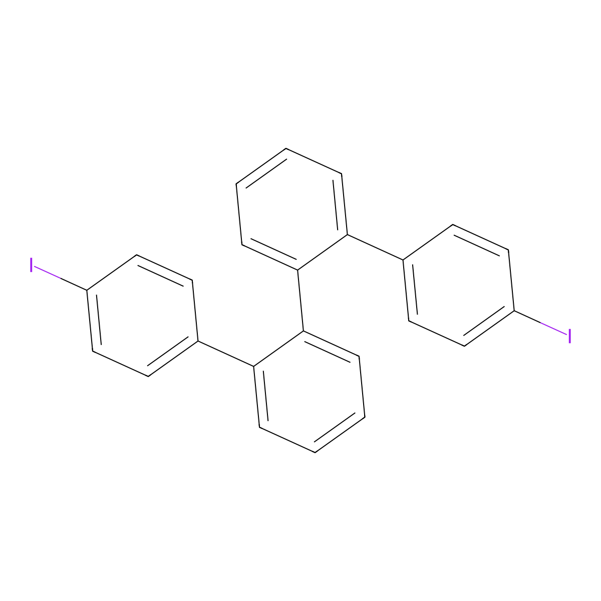 4,4'''-Diiodo-1,1':2',1'':2'',1'''-quaterphenyl molecular structure, CAS 78486-56-3