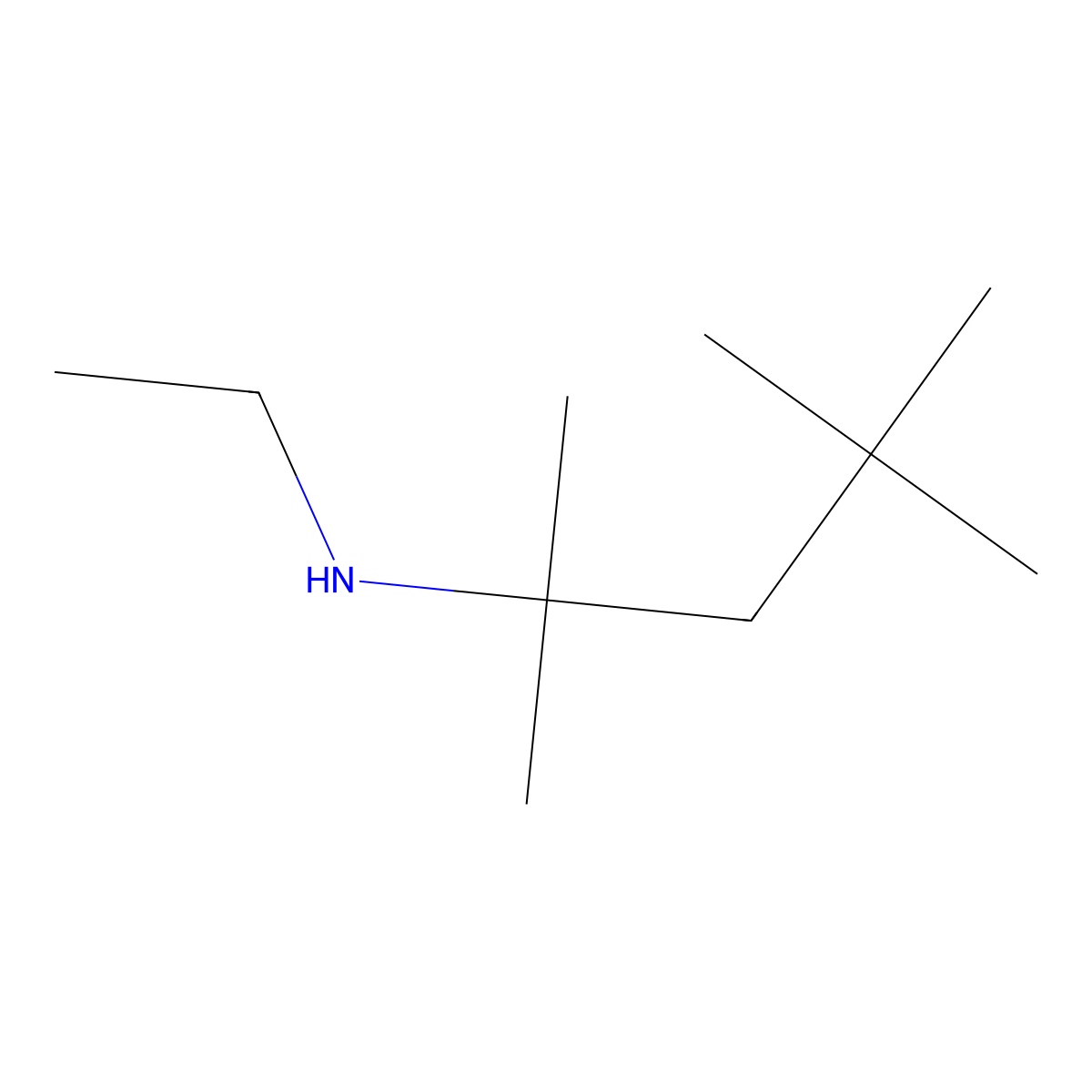 Ethyl(2,4,4-trimethylpentan-2-yl)amine molecular structure, CAS 78491-85-7