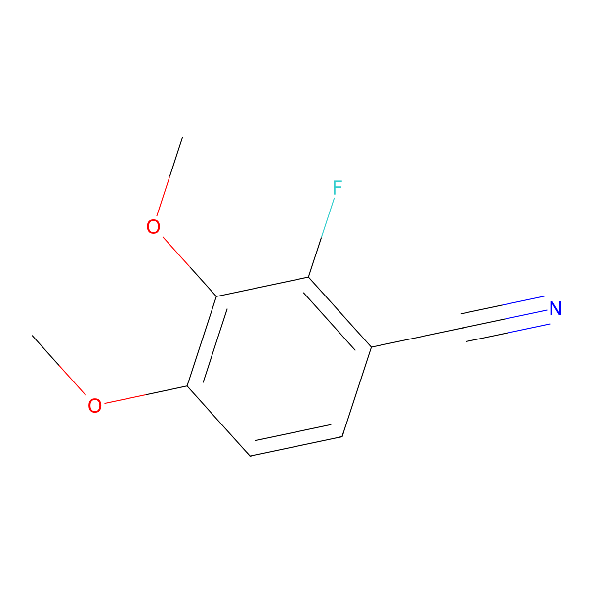 2-Fluoro-3,4-dimethoxybenzonitrile molecular structure, CAS 78495-64-4