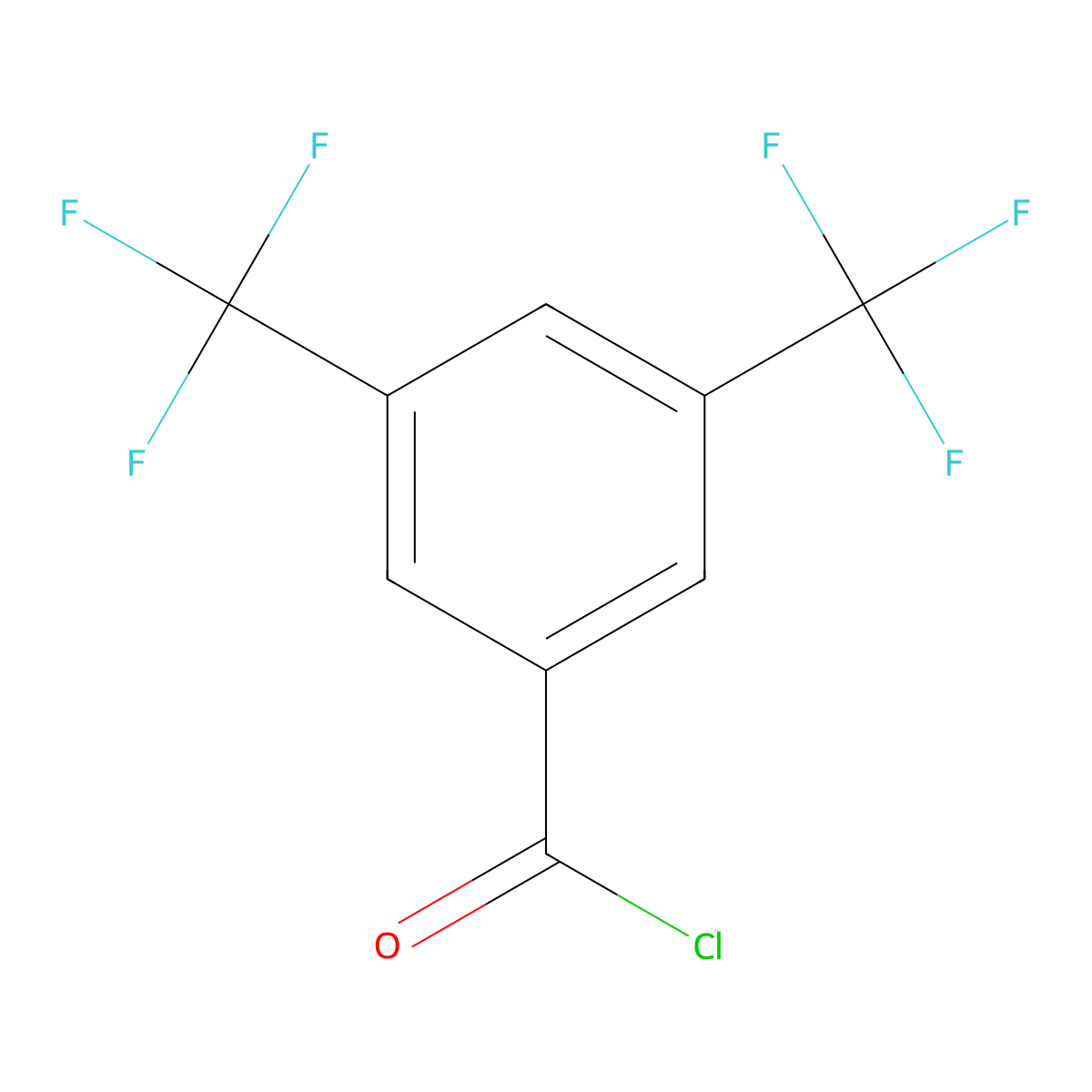 3,5-Bis(trifluoromethyl)benzoyl chloride molecular structure, CAS 785-56-8