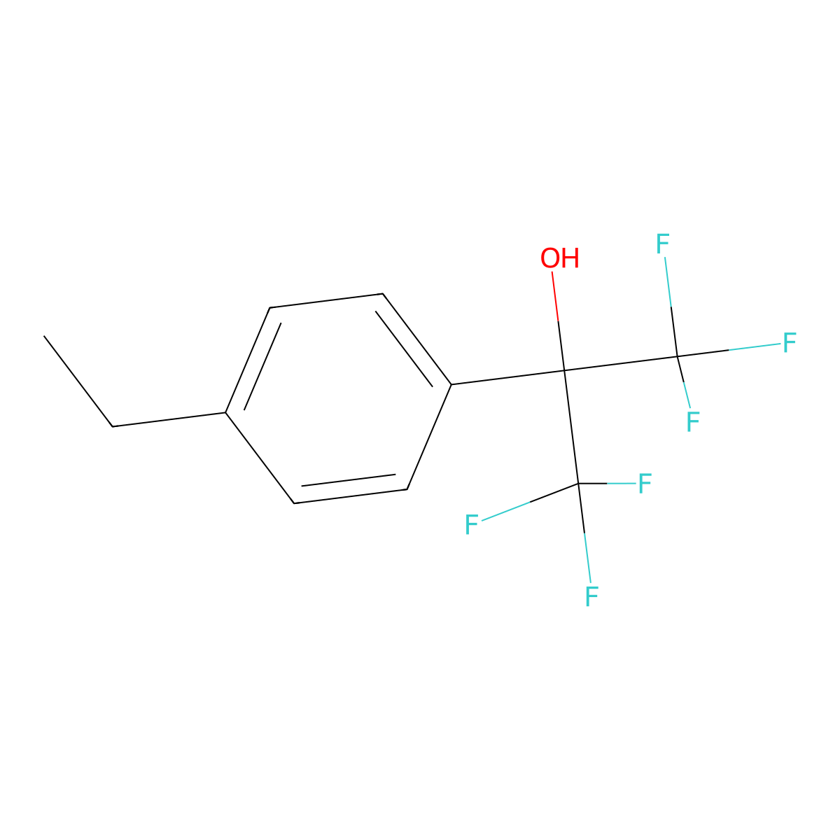 1,1,1,3,3,3-Hexafluoro-2-(4-ethylphenyl)propan-2-ol molecular structure, CAS 785-98-8