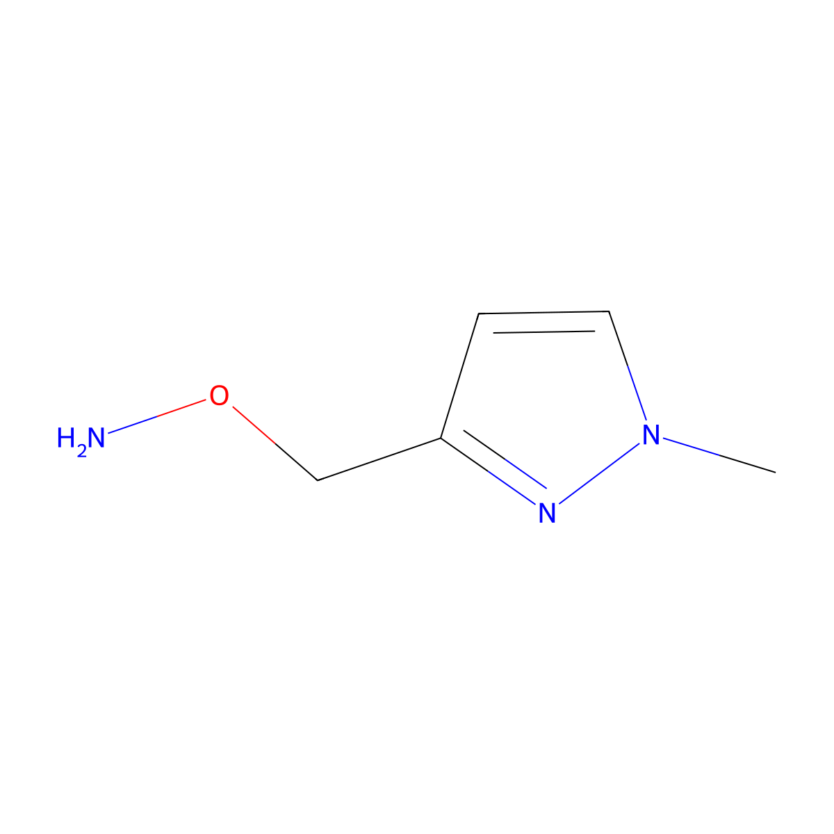 O-[(1-methylpyrazol-3-yl)methyl]hydroxylamine molecular structure, CAS 785004-15-1